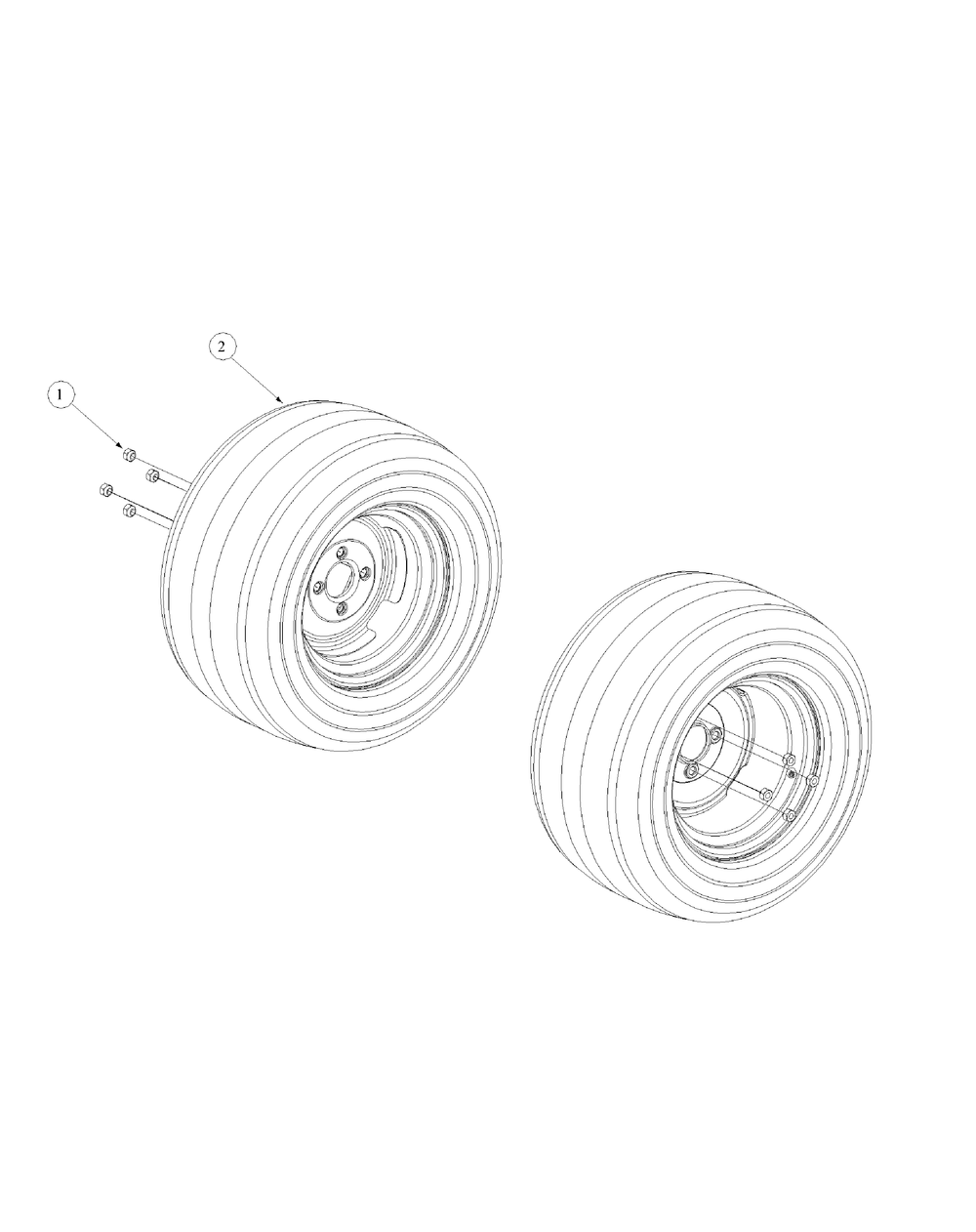 Wheel Assembly Diagram and Parts List for M48-KW (53BB5DAV150-19-HP)(2003 1/2) Cub Cadet Lawn Tractor